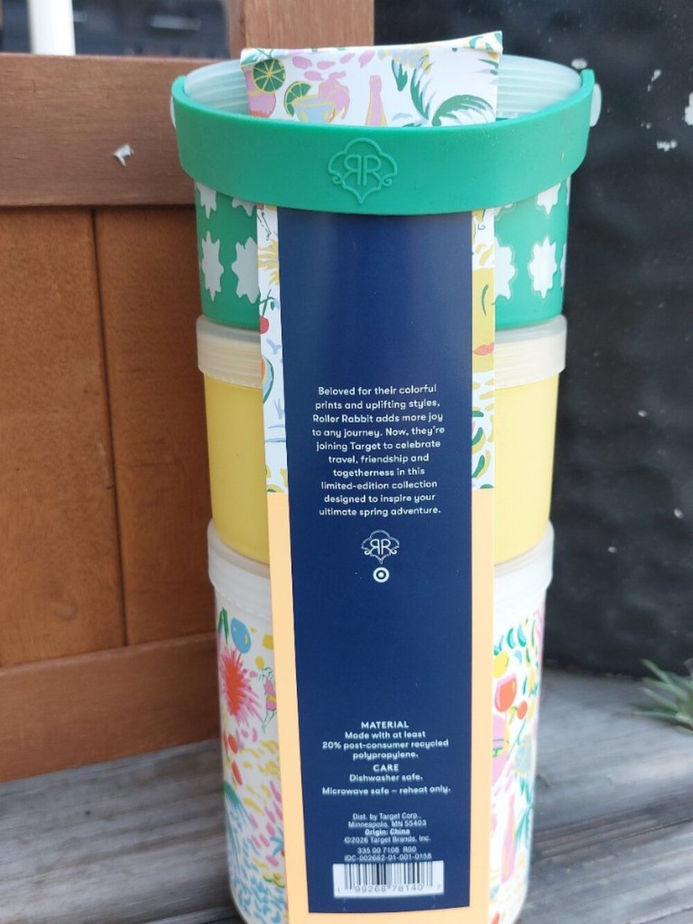 NWT RARE Roller Rabbit x Target Snackle Stack 3 Container Snack Holder BPA Free - Picture 3 of 3